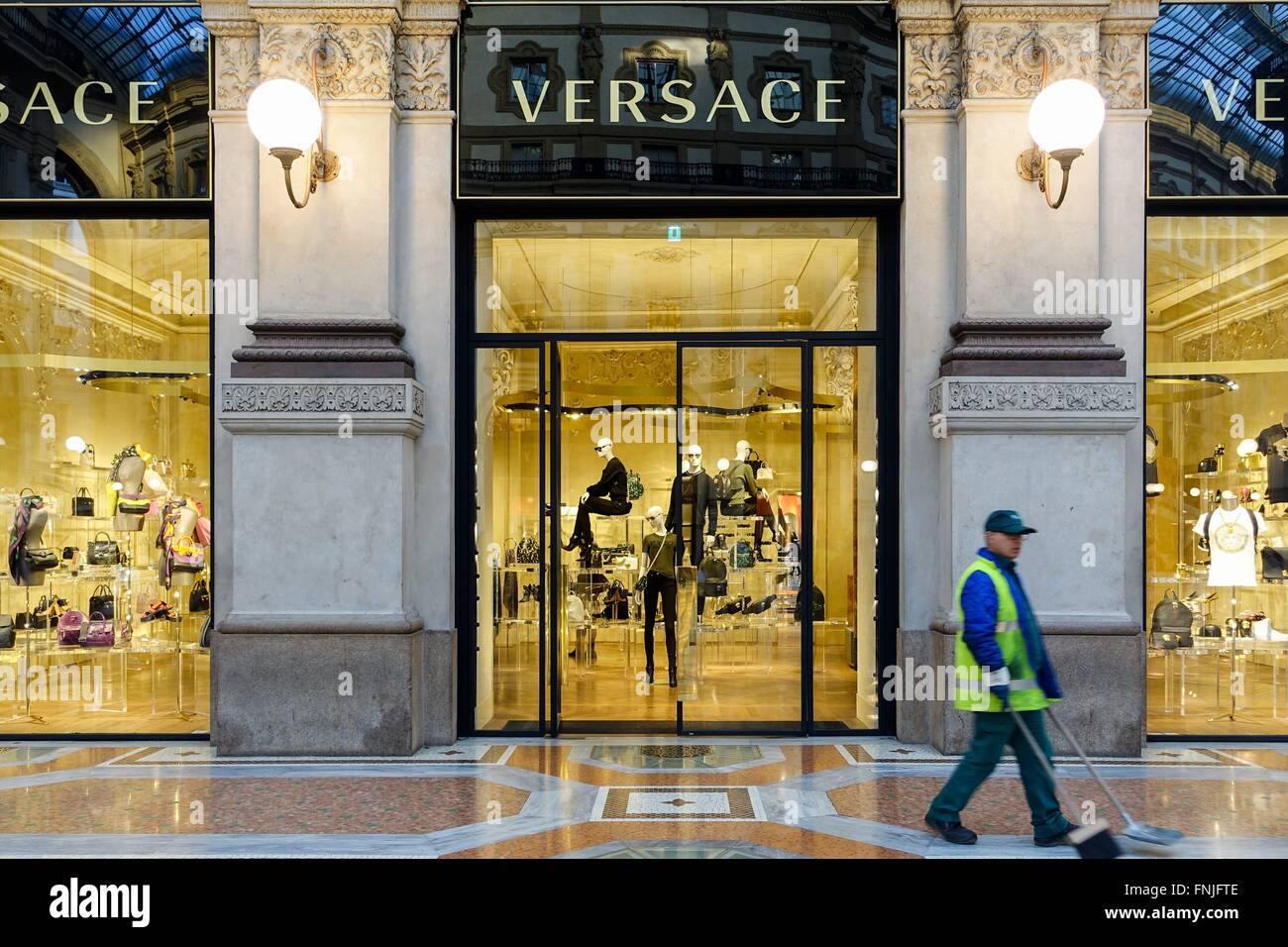 Italy: Versace boutique at Galleria Vittorio Emanuele II, Milan. Photo ...