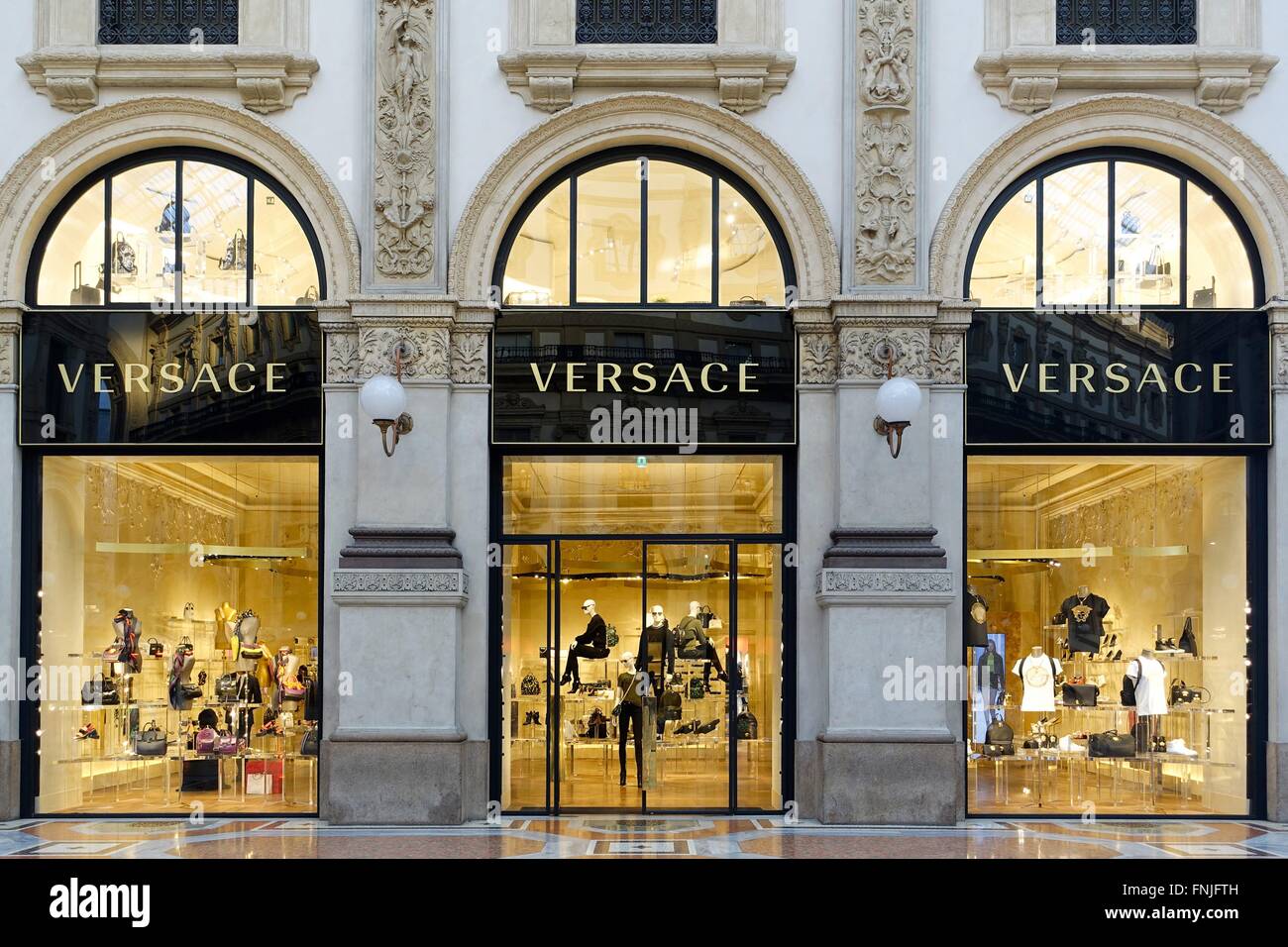 Italy: Versace boutique at Galleria Vittorio Emanuele II, Milan. Photo ...