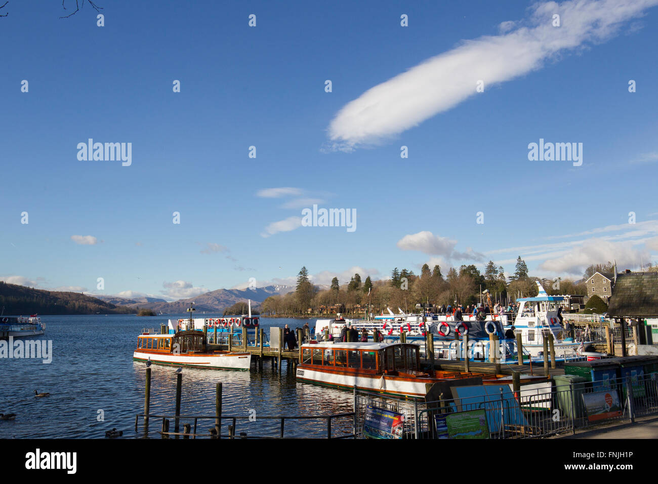 Lake Windermere Cumbria 15th March 2016 UK Weather . Lake Windermere at