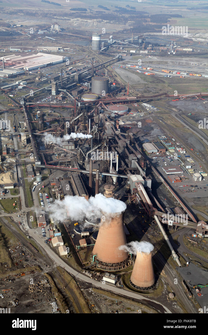 aerial view of the British Steel Tata steelworks in Scunthorpe, Lincolnshire, UK Stock Photo