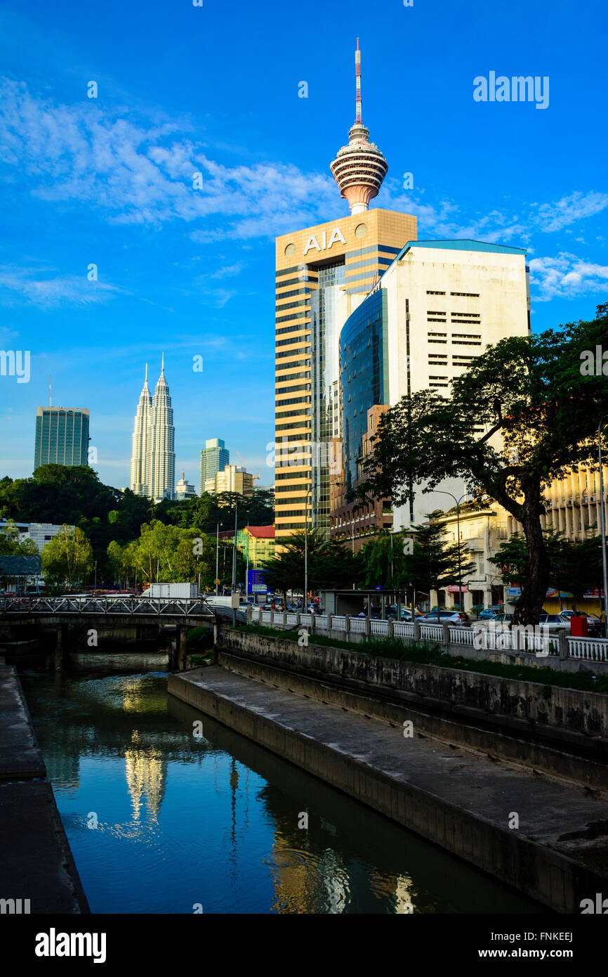 Petronas Twin Towers, the Kuala Lumpur most prominent landmark. They were once certified as the tallest building in the world Stock Photo