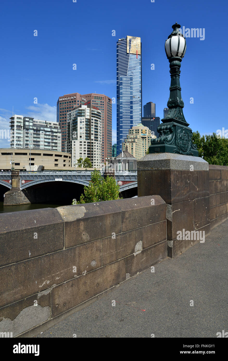 Australia, Victoria, Melbourne, Queen's Bridge and Southgate Stock Photo