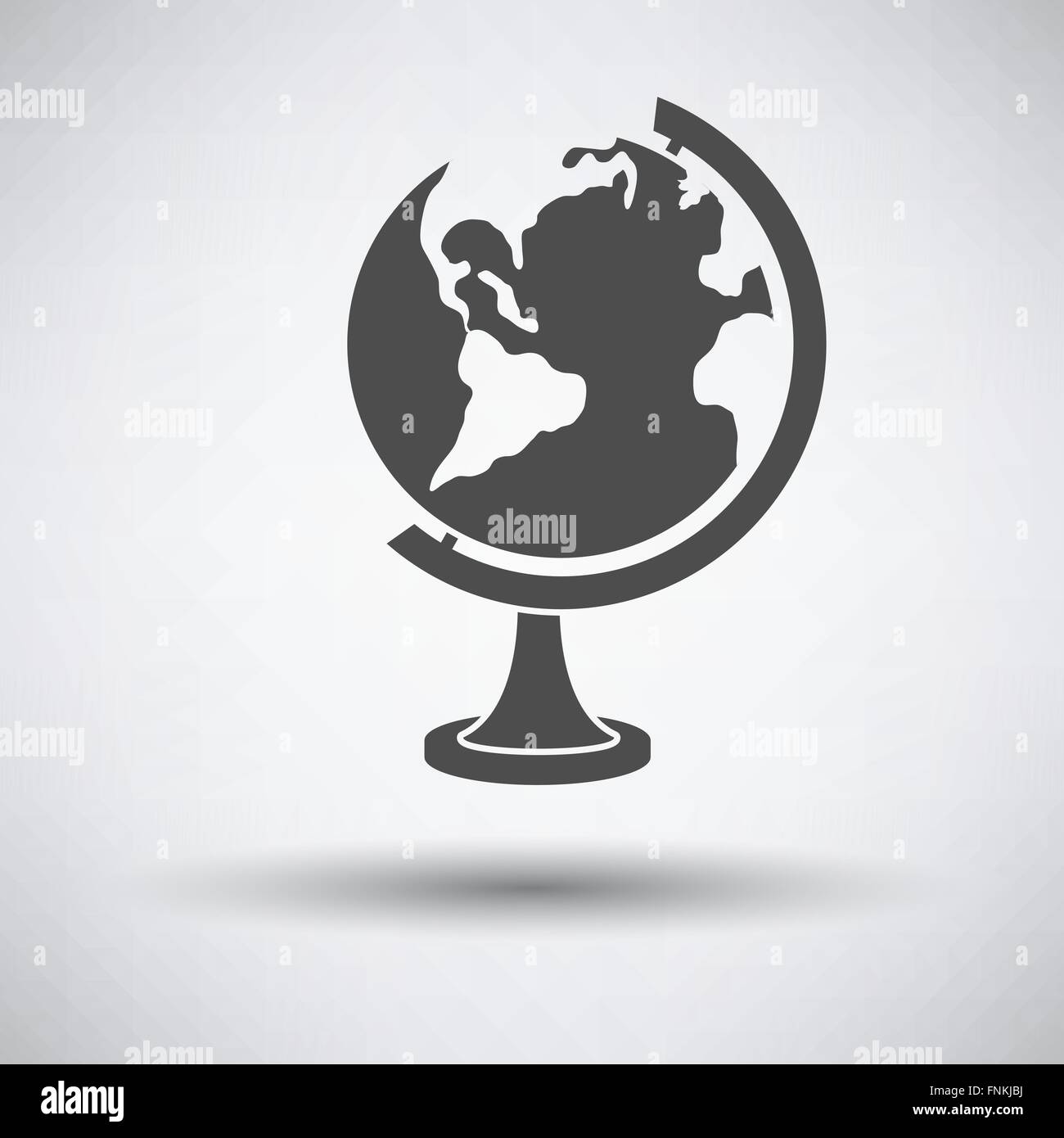 Globe icon on gray background with round shadow. Vector illustration ...