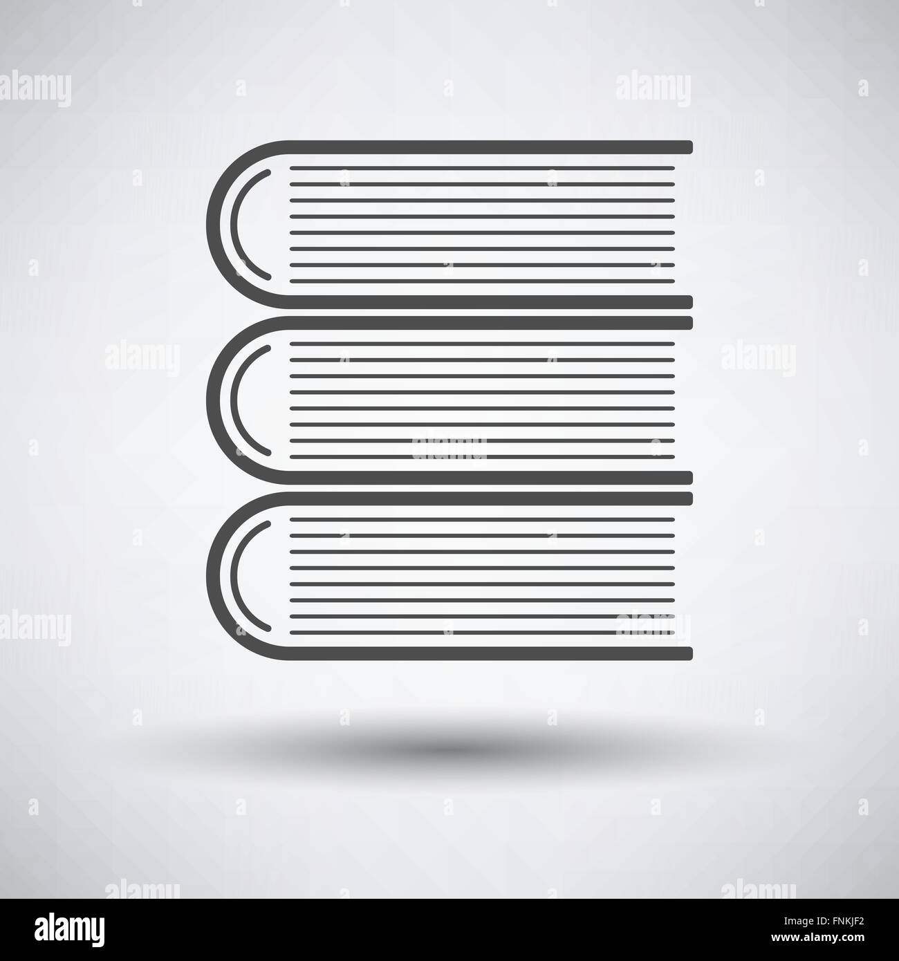 Stack of books icon on gray background with round shadow. Vector ...