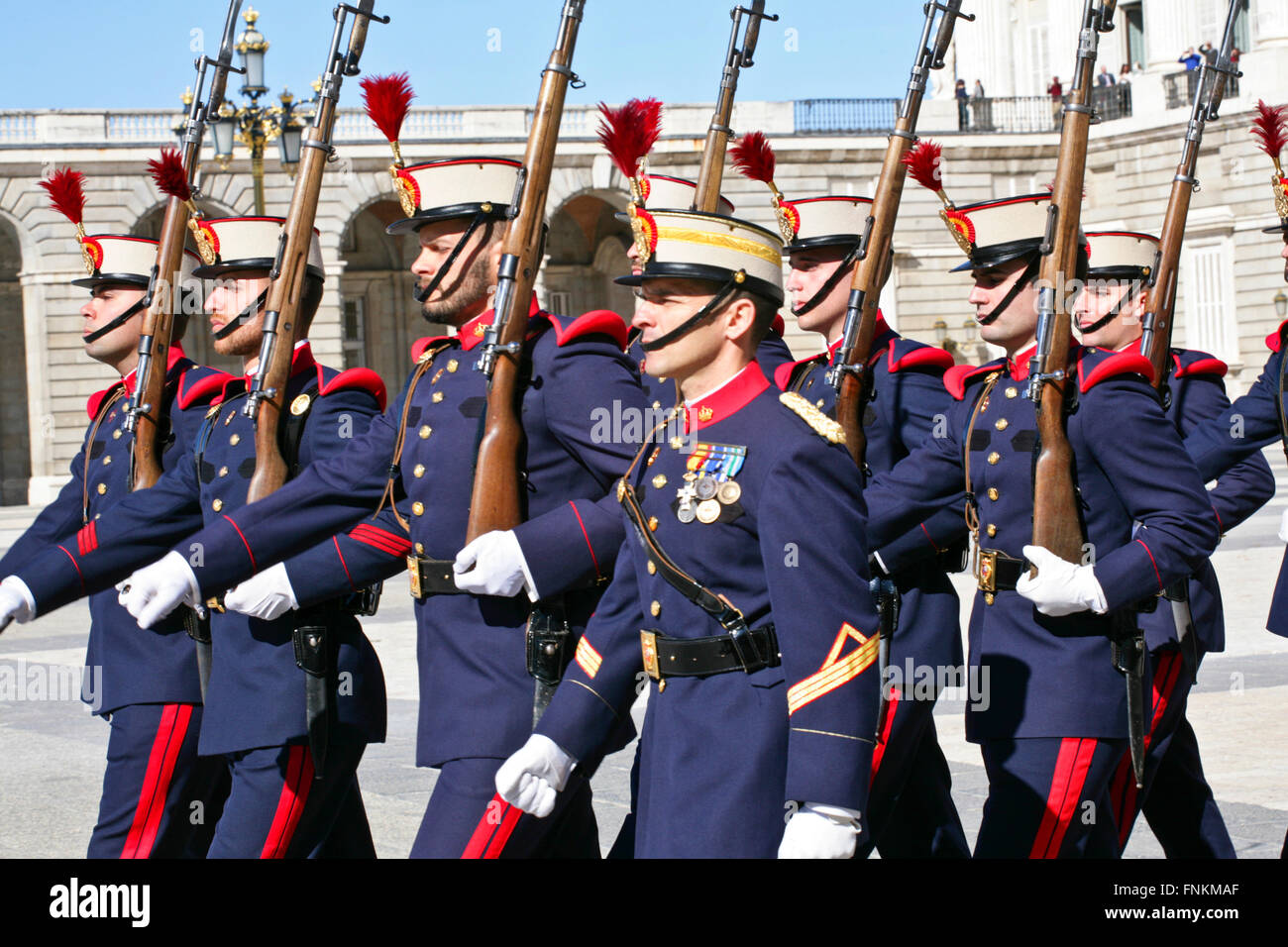 Madrid.Royal Guard in the Royal Palace.Spain Stock Photo, Royalty Free ...