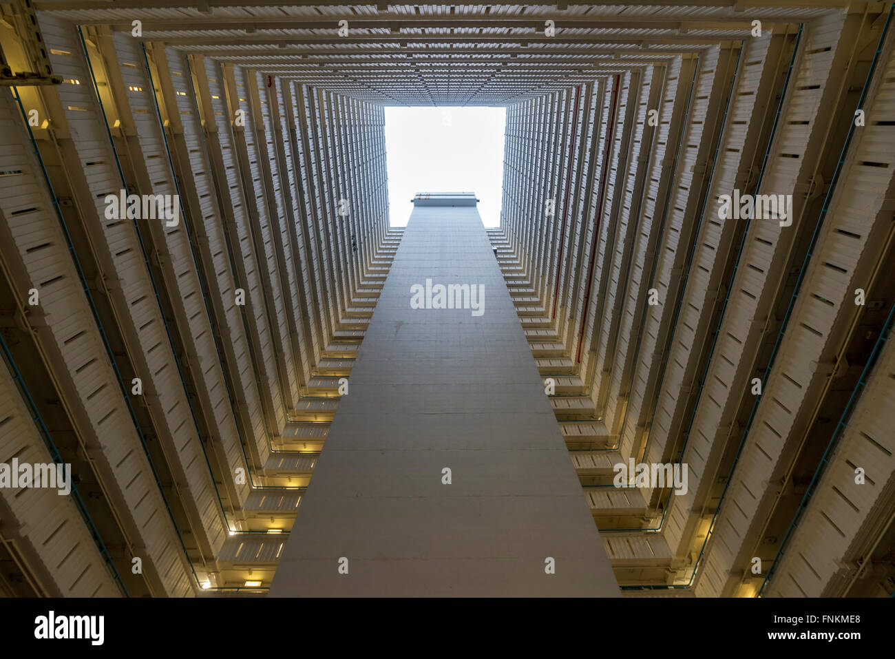 In a square building center look up Stock Photo