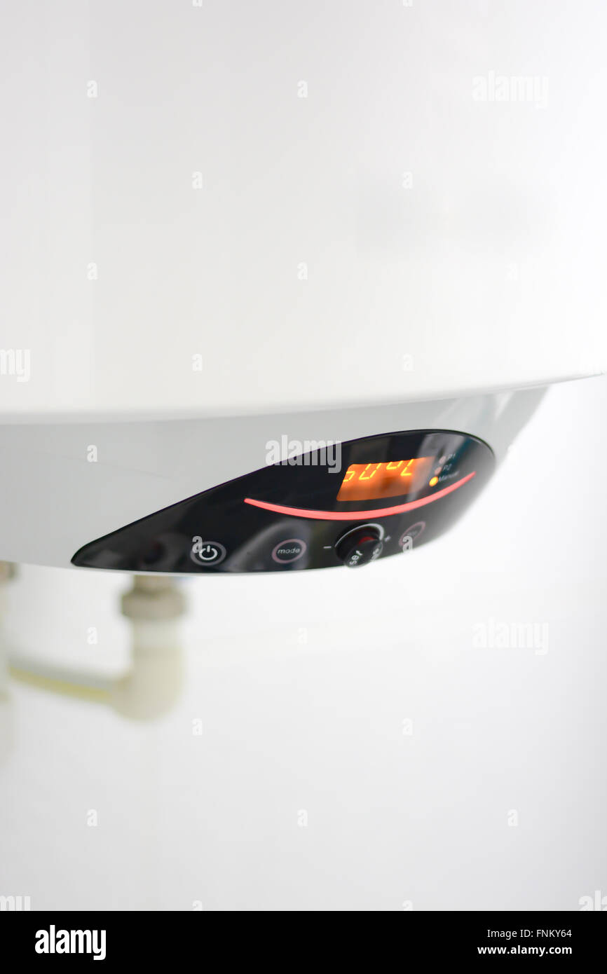 Close-up of a residential hot water heater Stock Photo