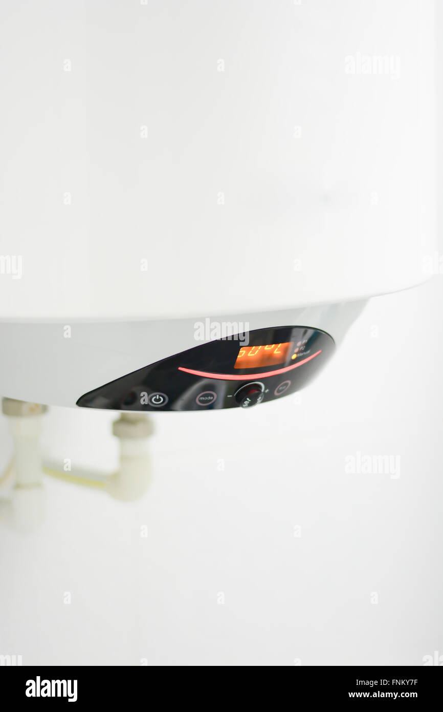 Close-up of a residential hot water heater Stock Photo