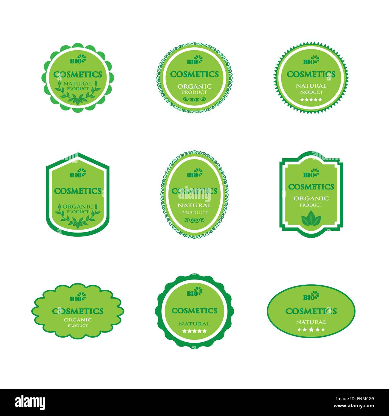 Set of labels for bio cosmetics Stock Vector Image & Art - Alamy