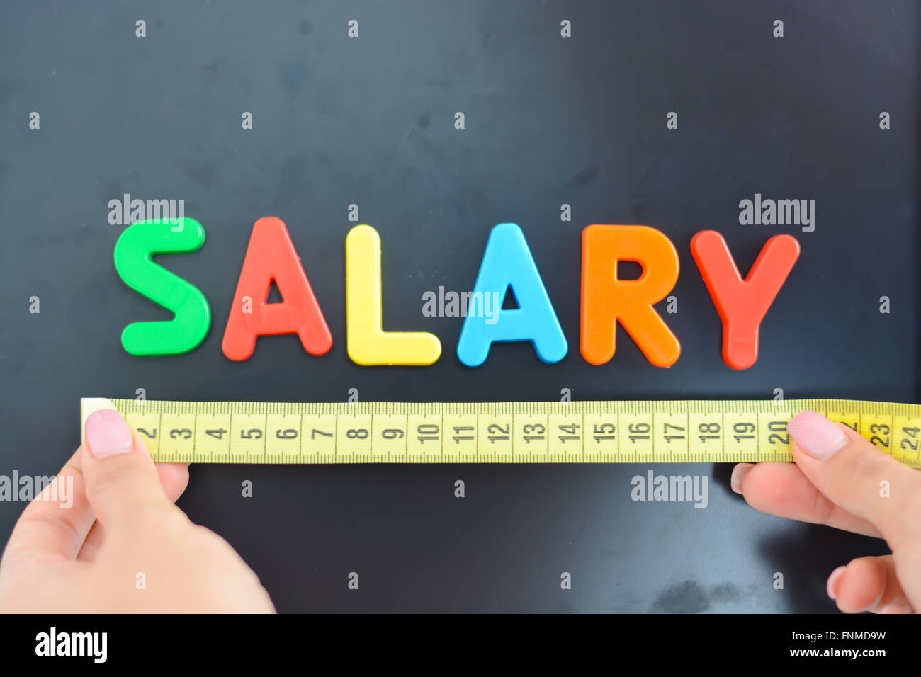 Measure salary concept in a business, company or economy Stock Photo