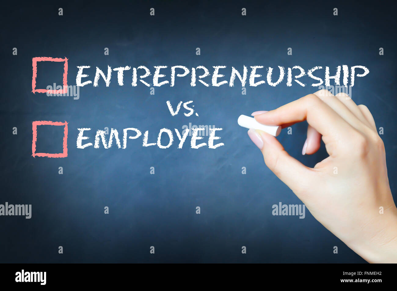 Entrepreneurship versus employee concept Stock Photo