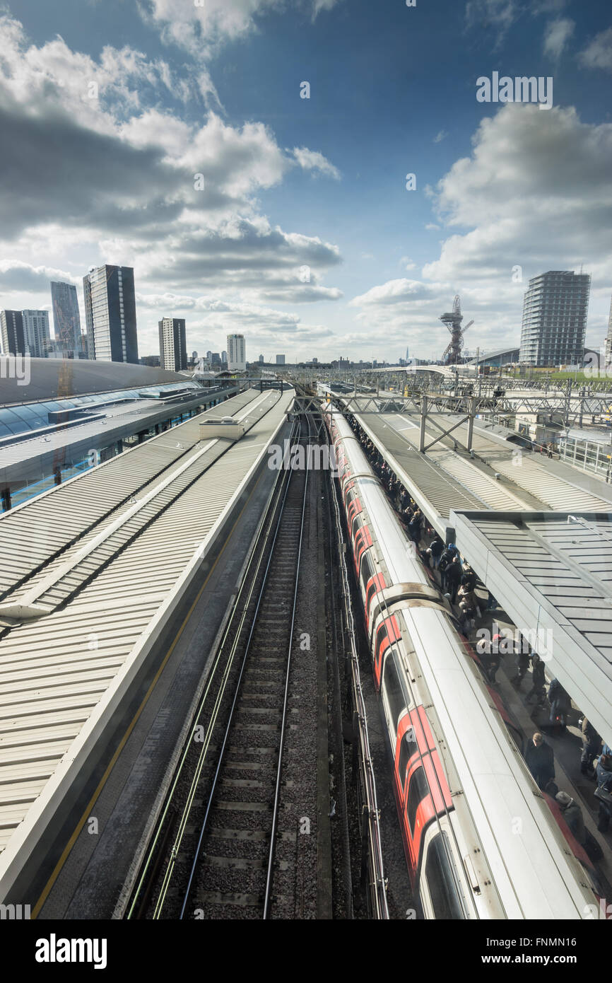 Underground train, Stratford underground station, Central Line, Tube