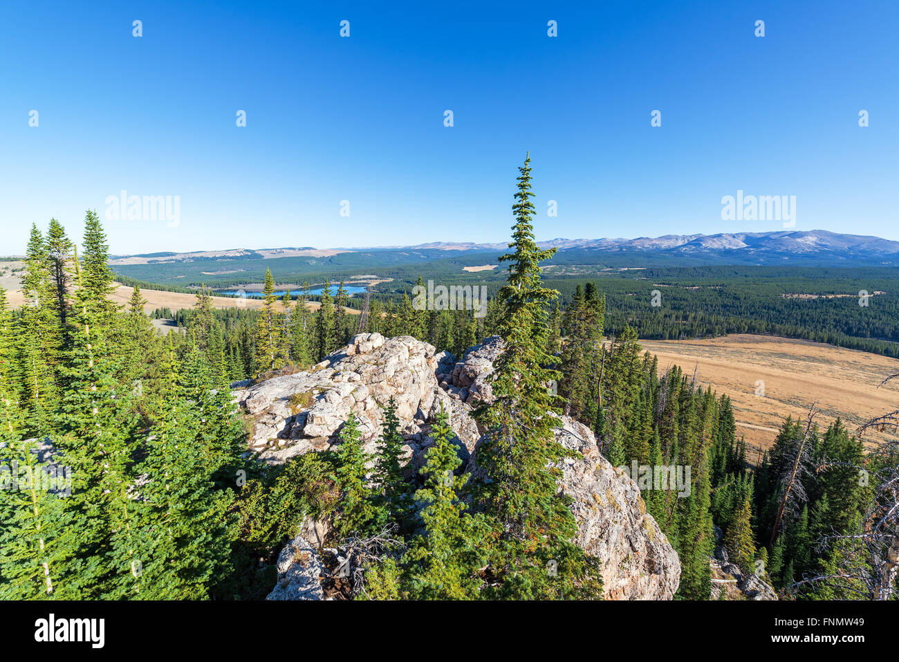 High Park Lookout view near the Bighorn Mountains in Wyoming Stock Photo