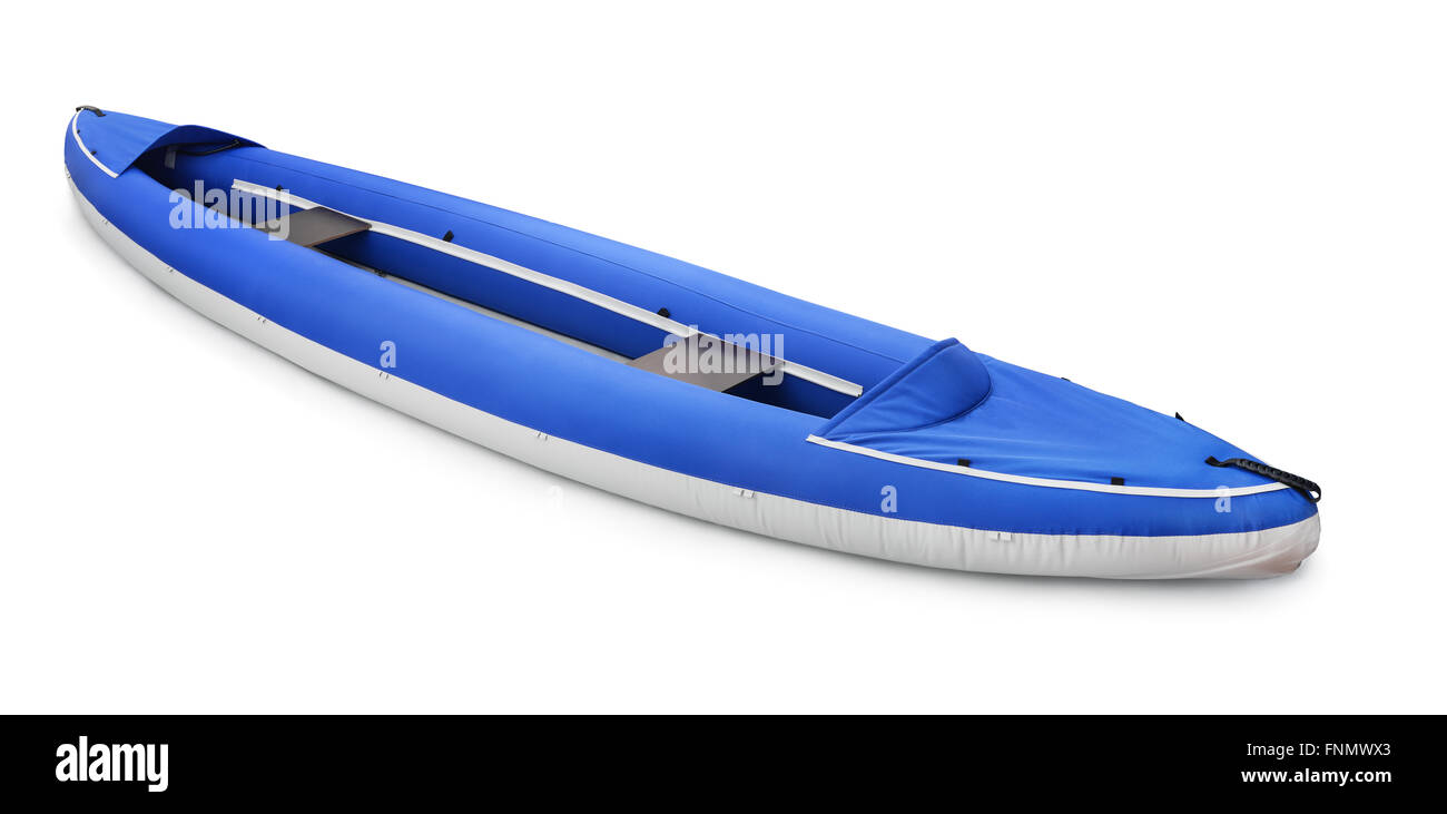Inflatable kayak isolated on white Stock Photo - Alamy