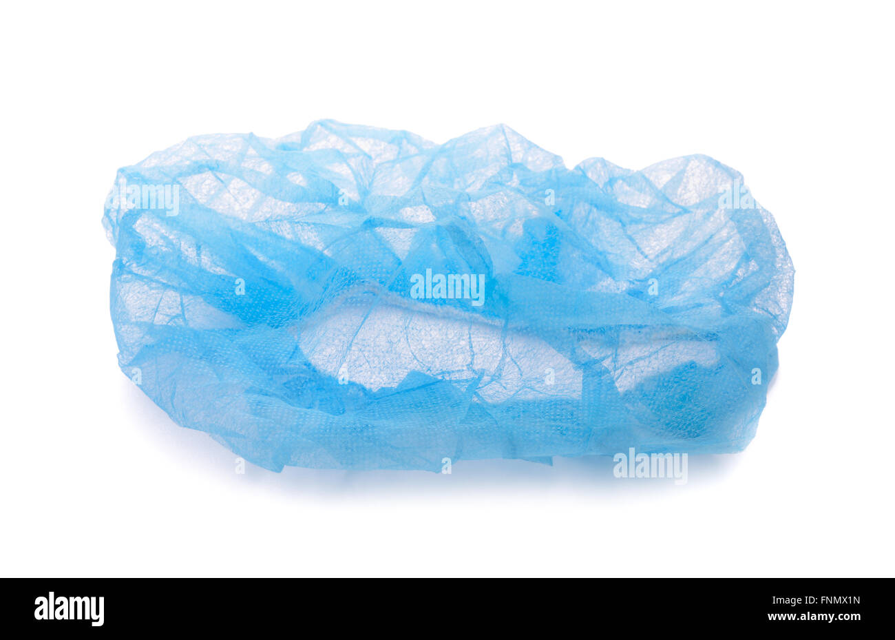 Blue medical disposable cap isolated on white Stock Photo