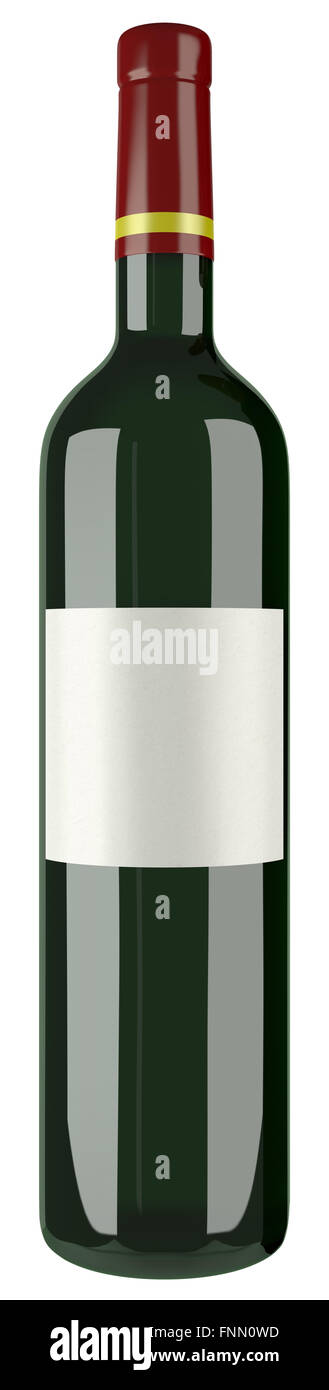 Wine Bottle isolated on White Background Stock Photo - Alamy