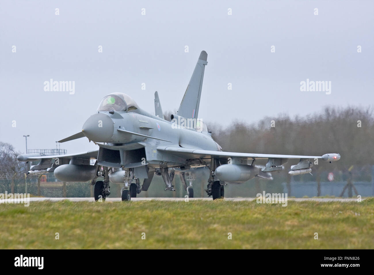 Royal Air Force Typhoons at their home station RAF Coningsby Stock Photo
