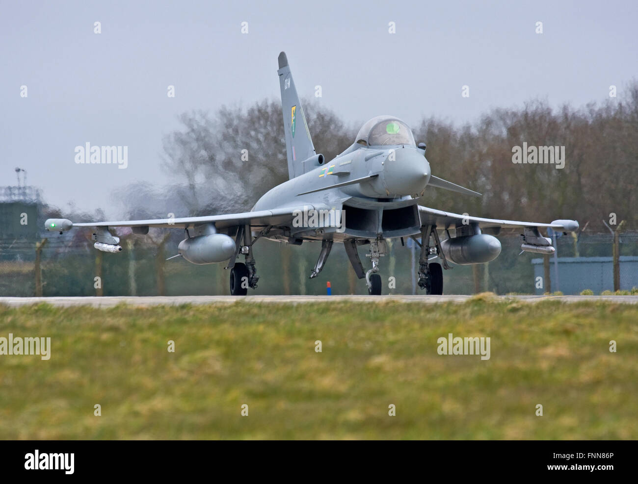 Typhoon ZJ913/QO-M of No.3(F) Squadron at RAF Coningsby Stock Photo