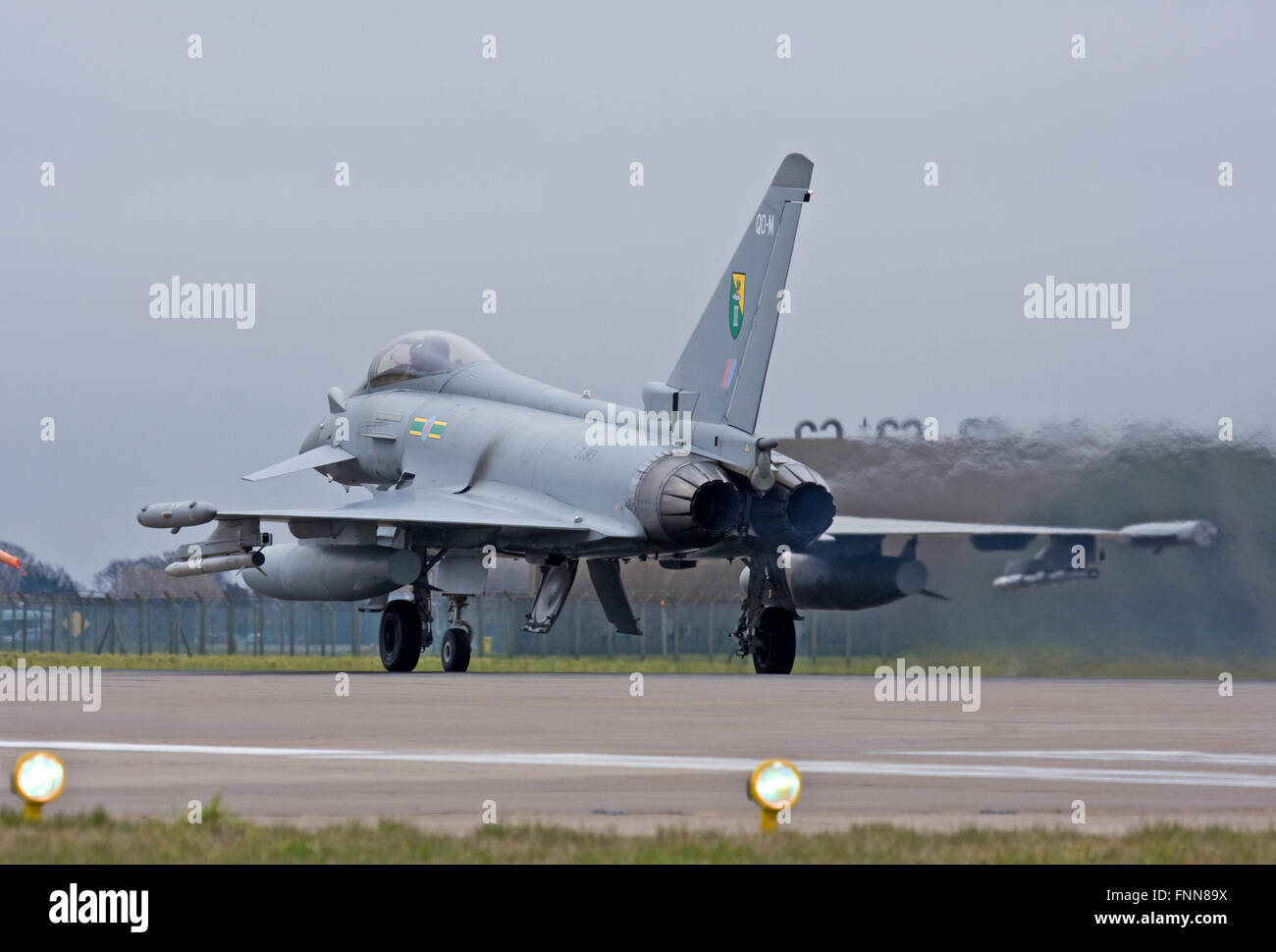 Typhoon ZJ913/QO-M of No.3(F) Squadron at RAF Coningsby. Stock Photo