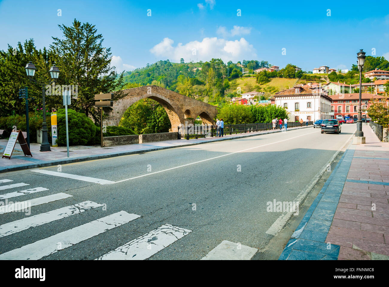 Street of the town of Cangas de Onis, Asturias. Spain Stock Photo Alamy