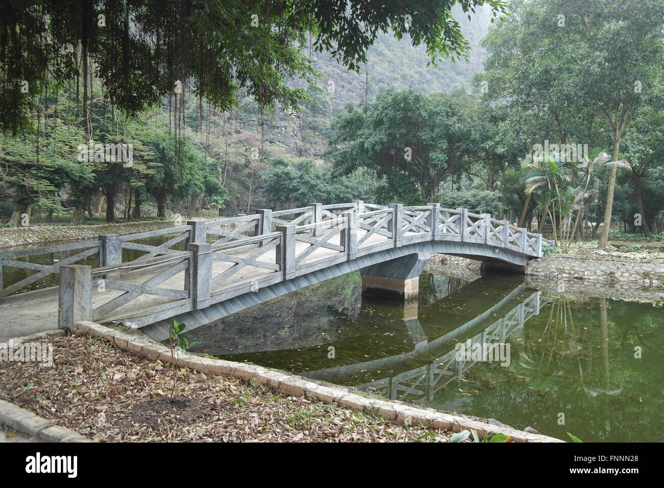 Bridge in Tam Coc National Park - Vietnam Stock Photo