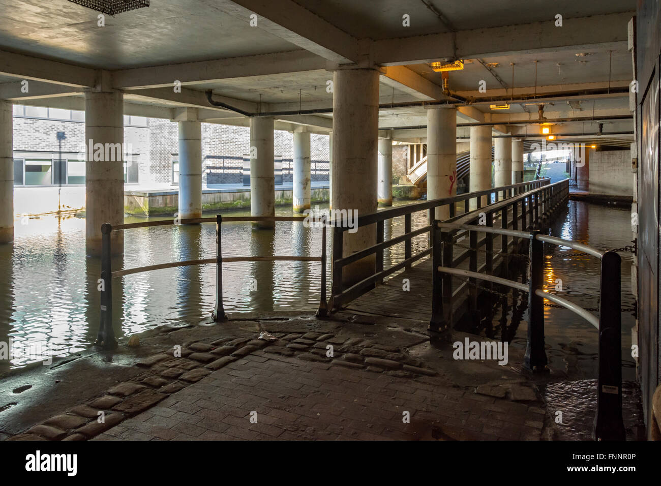 The 'Undercroft' on the Rochdale Canal, between Dale Street and Minshull Street, Manchester, England, UK Stock Photo