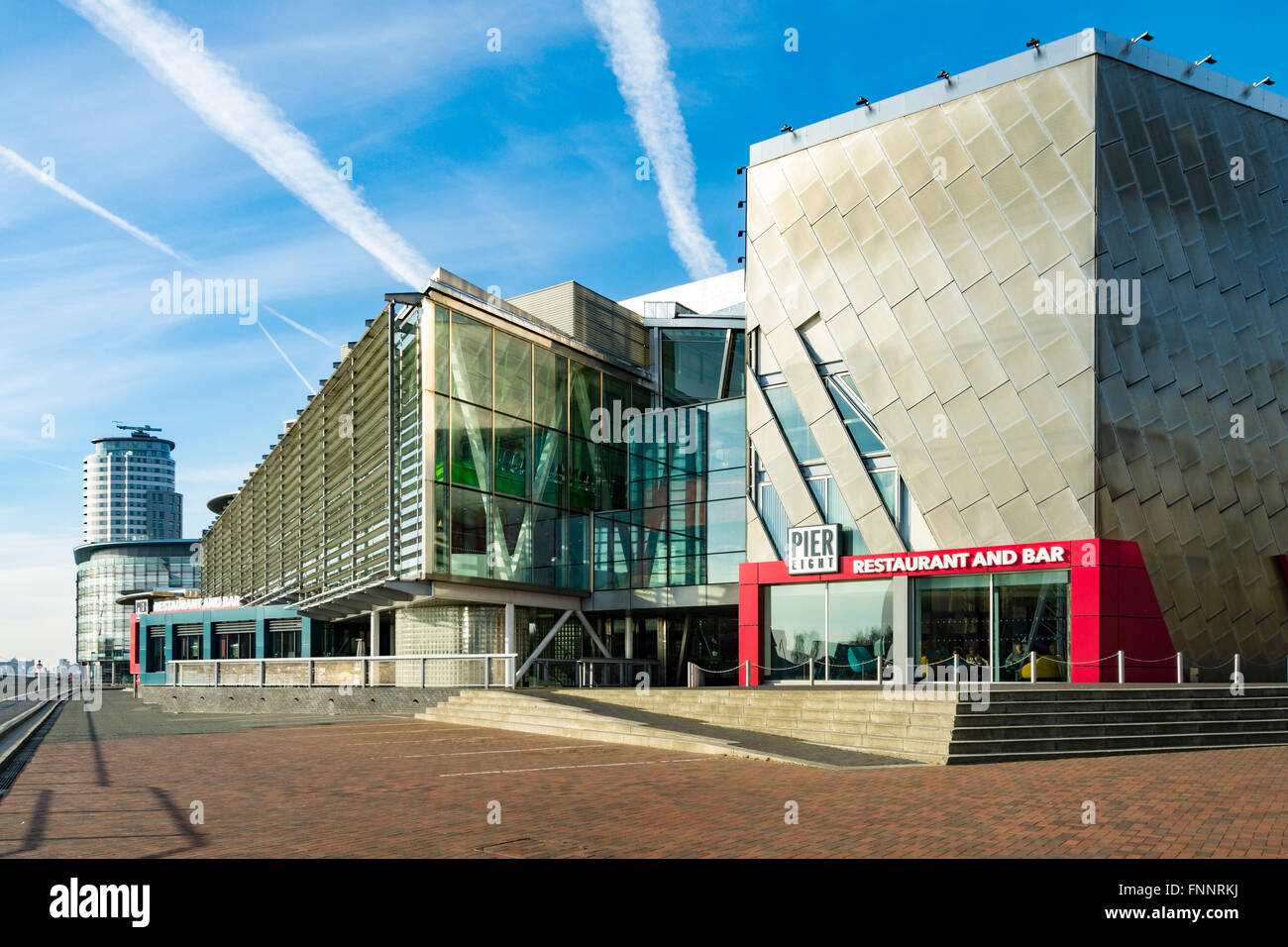 The Lowry arts centre with the recently opened (Nov 2015) 'Pier 8