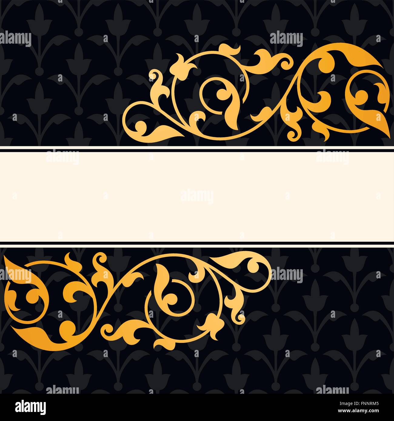 Black background with gold vintage ornament Stock Vector Image & Art ...