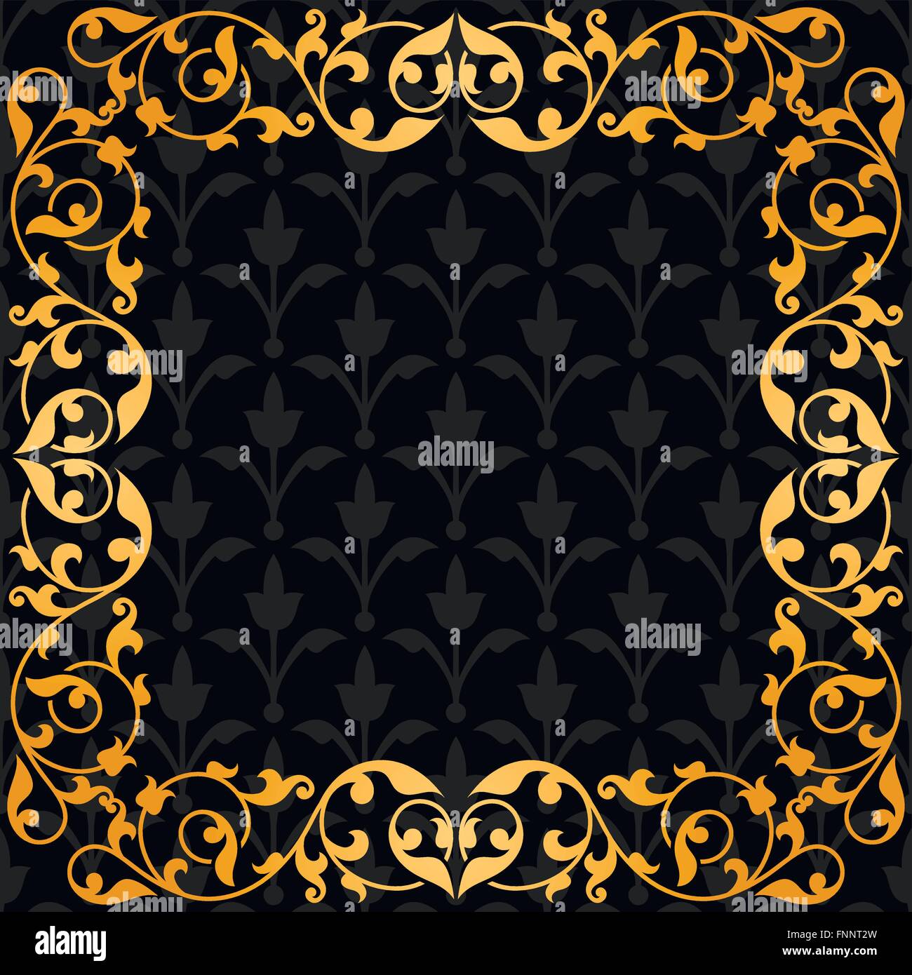 Black background with gold vintage ornament Stock Vector Image & Art ...