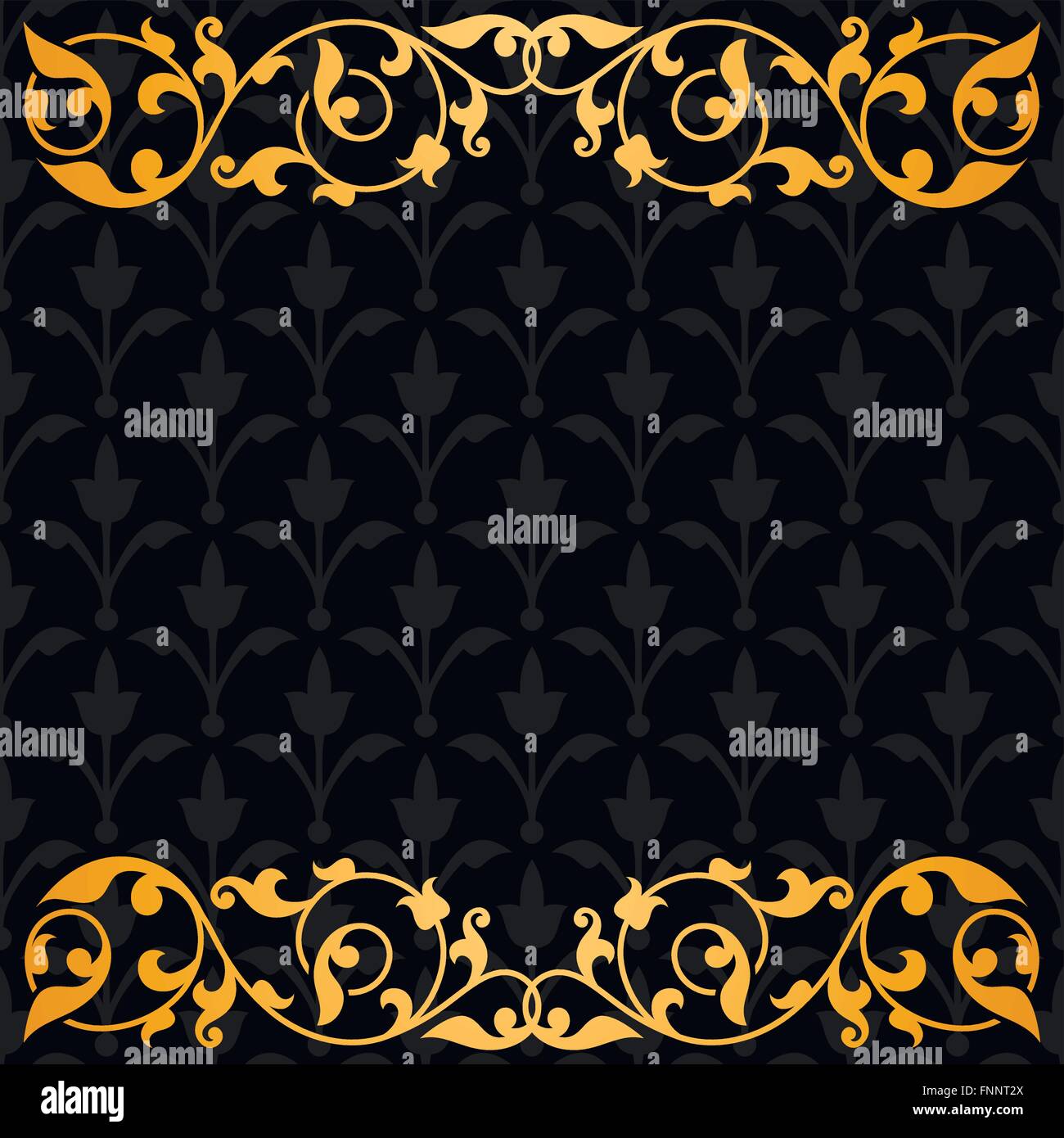 Black background with gold vintage ornament Stock Vector Image & Art ...