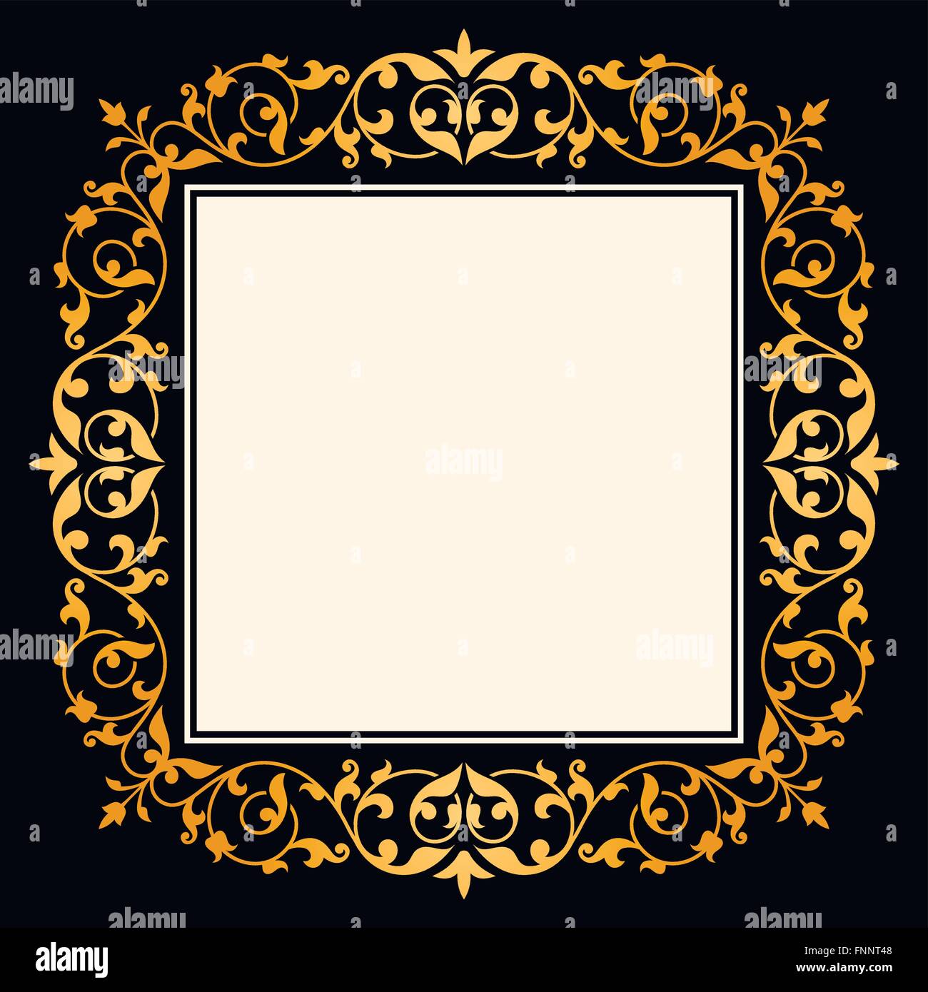 Black background with gold vintage ornament Stock Vector Image & Art ...