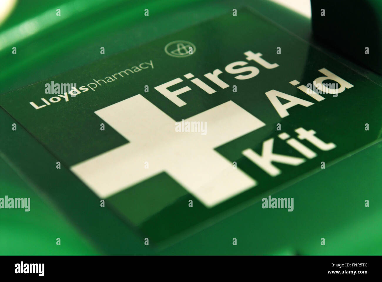 First aid kit in a green box. Stock Photo
