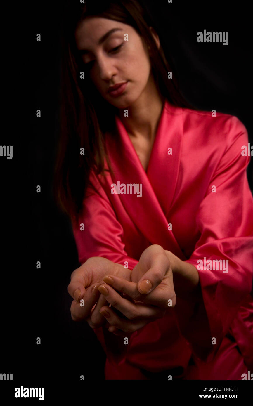 Hands cupping face hires stock photography and images Alamy