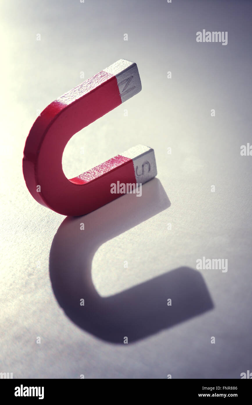 red magnet concept close up Stock Photo