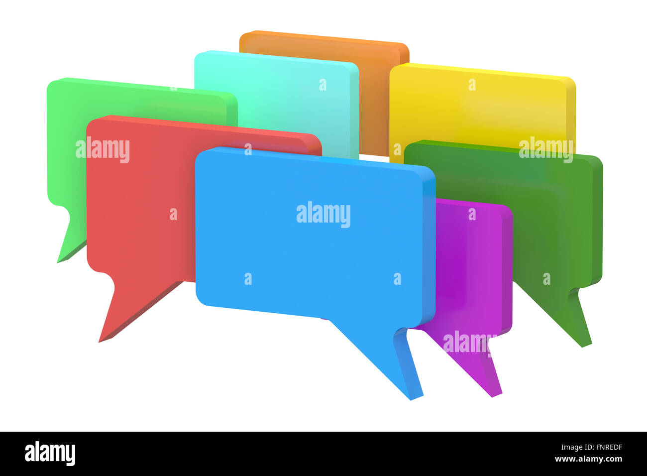 Color speech bubbles isolated on white background Stock Photo - Alamy