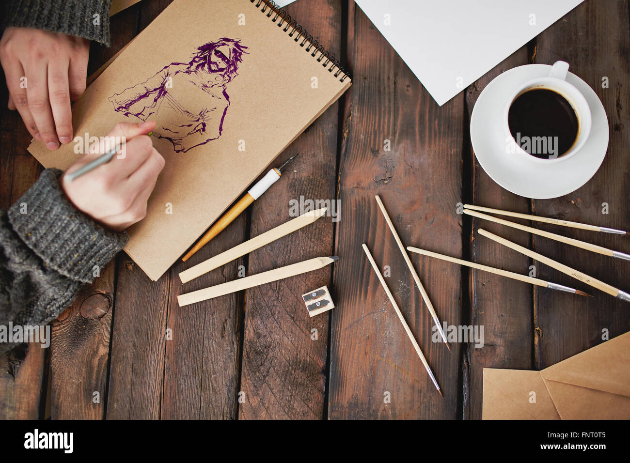 Man painting a picture hi-res stock photography and images - Alamy