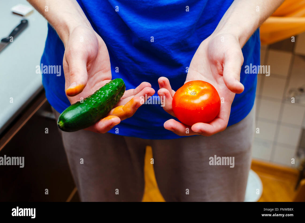 Cucumber and tomato Stock Photo - Alamy