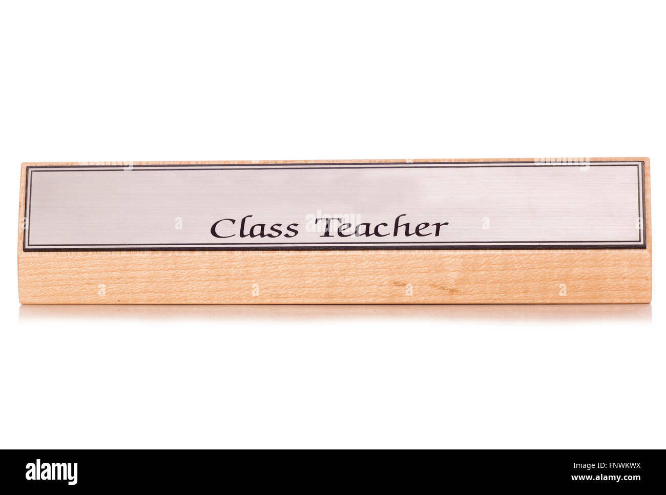 Class Teacher Desk Name Plate Studio Cutout Stock Photo 99524038