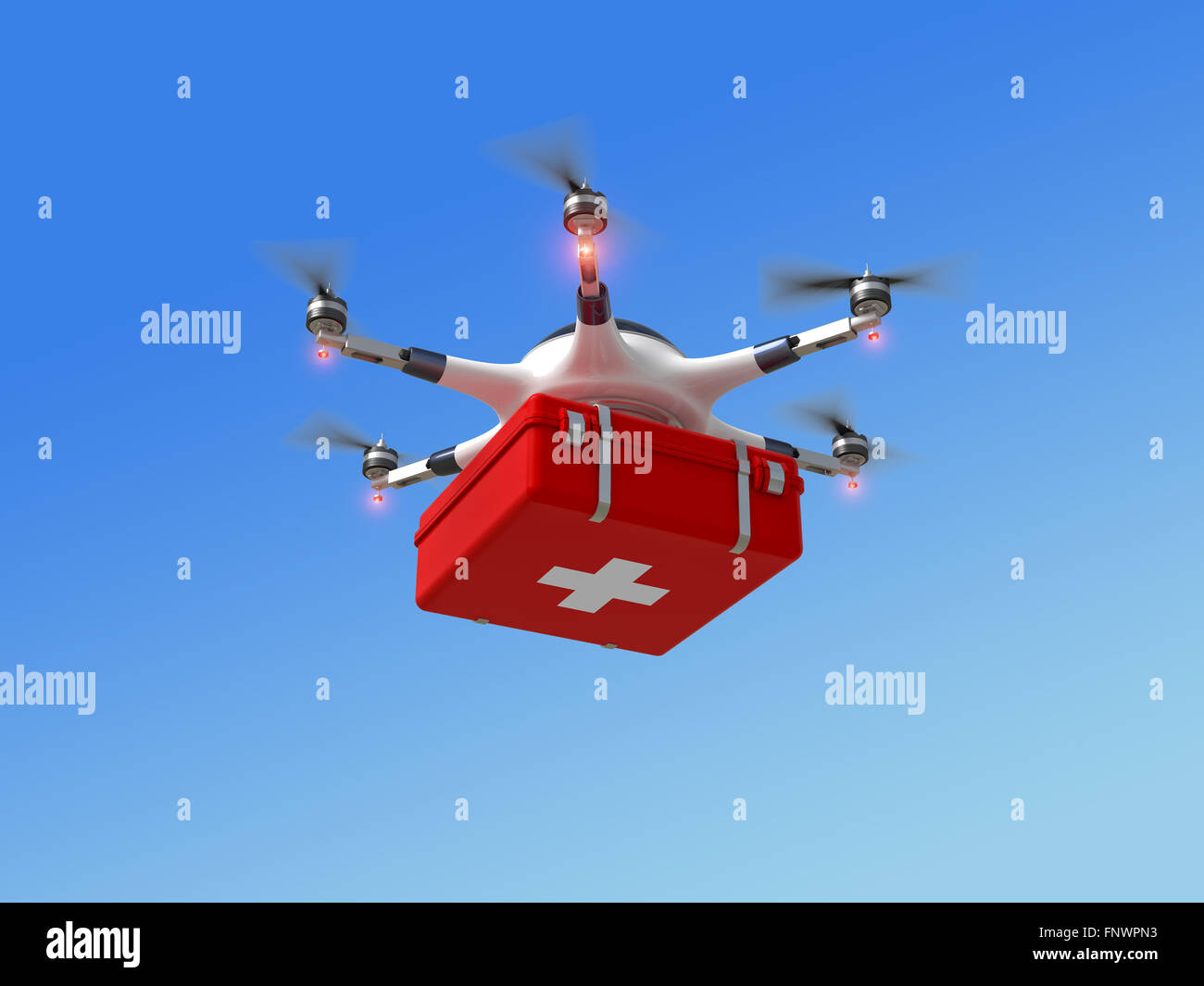 red cross drone 3d image Stock Photo