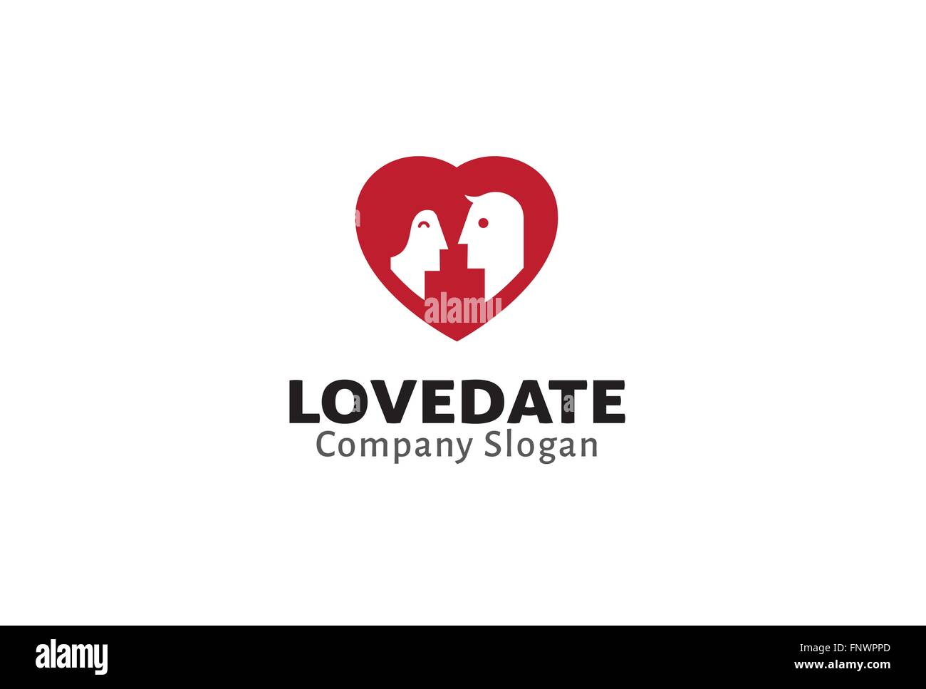 Love Date Logo Illustration Stock Vector