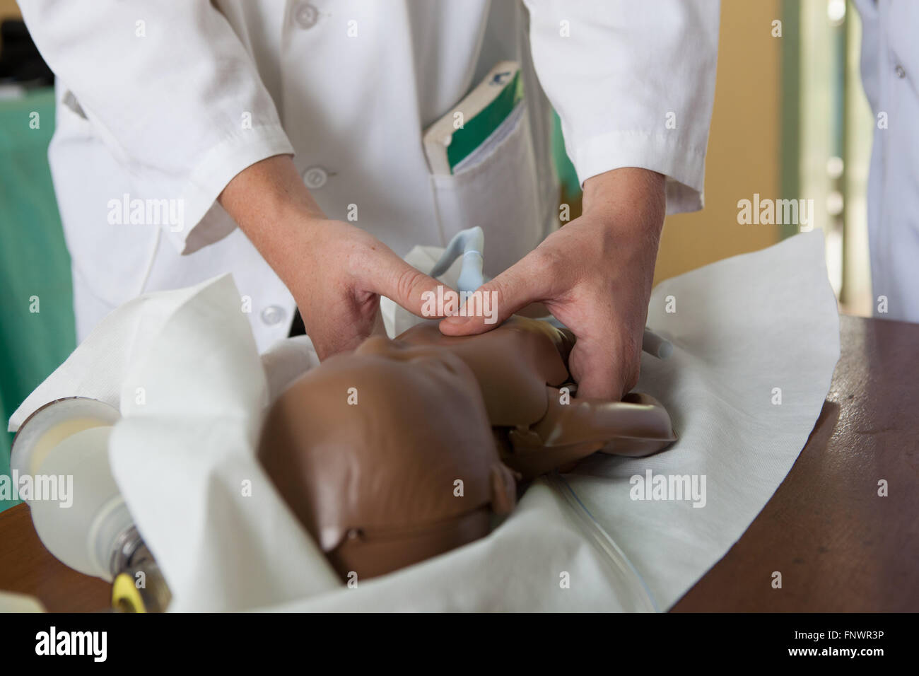 Hospital paediatricians on a neonatal resuscitation training course, Ethiopia Africa. Stock Photo