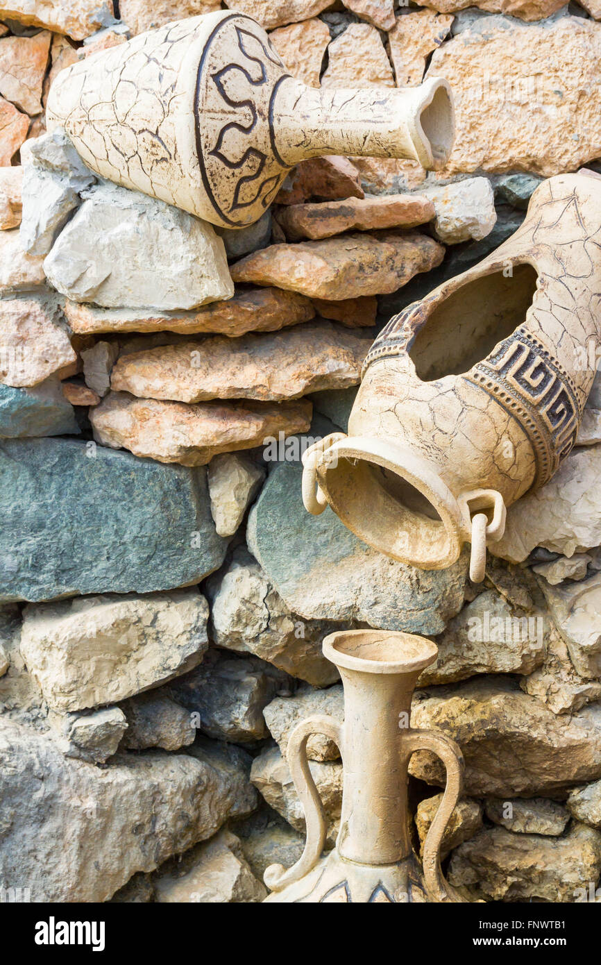 The decoration of ancient vases in stones Stock Photo Alamy