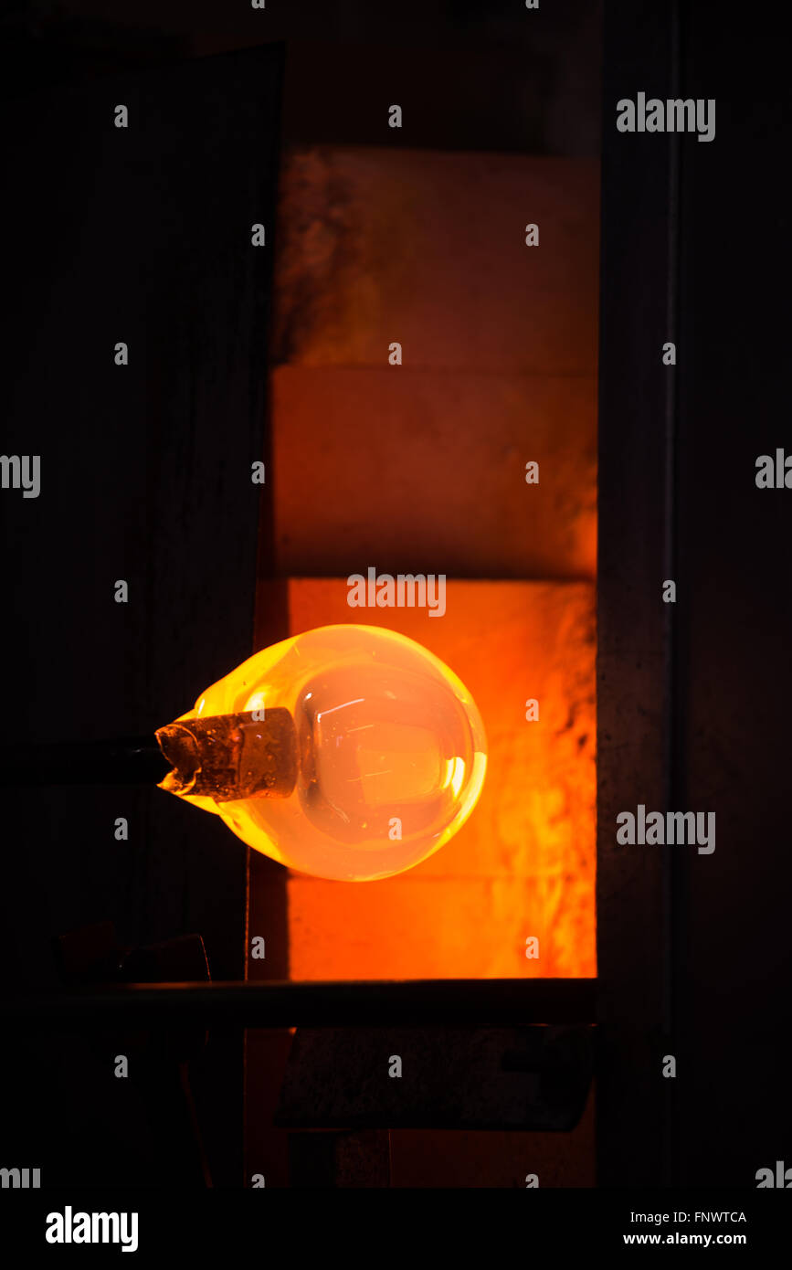 Glass Blower, Glass, Blown Glass Manufacturing Plant Stock Photo Alamy