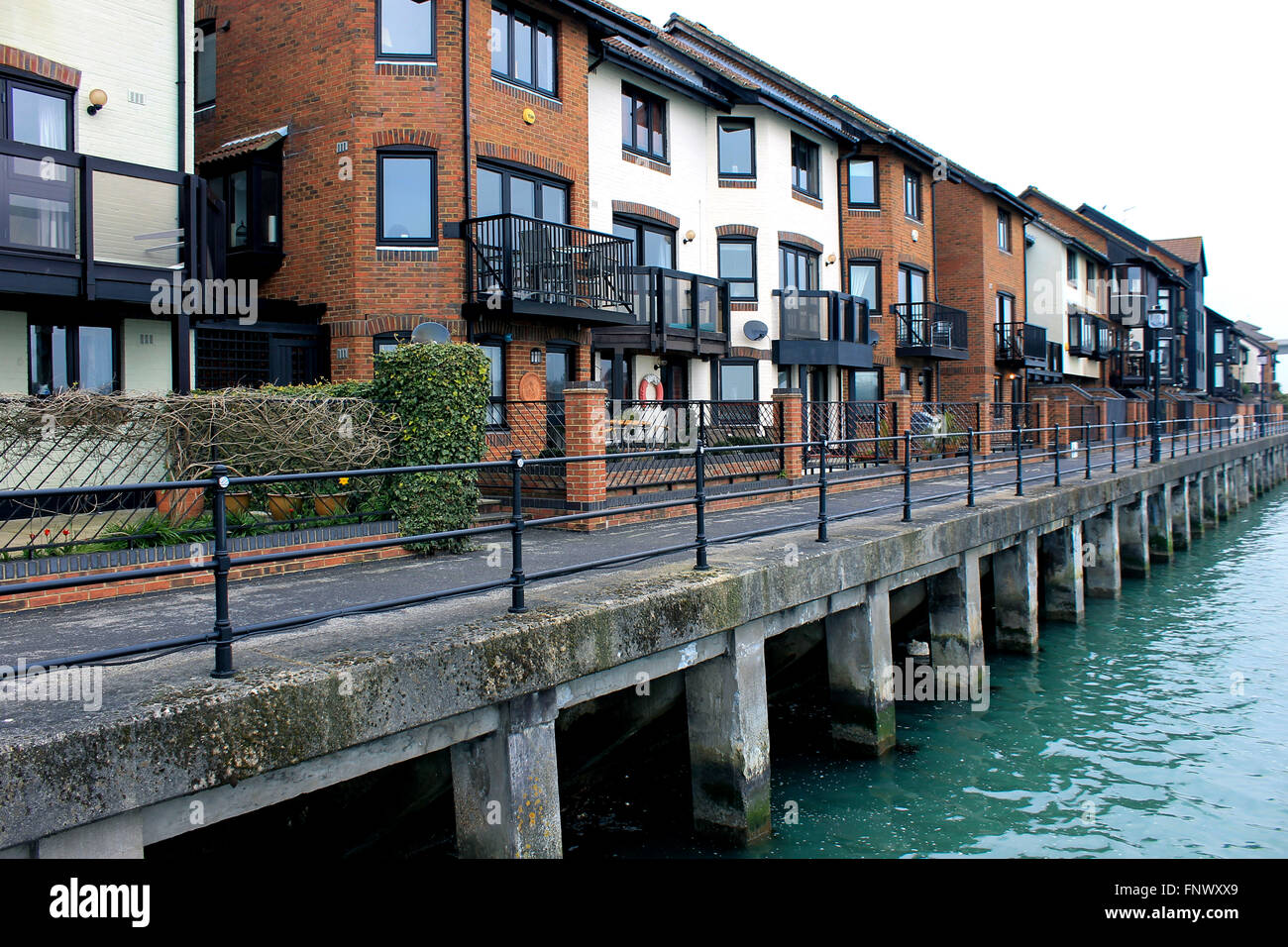 Channel Way properties from the Itchen River side, Ocean Village, Southampton Stock Photo