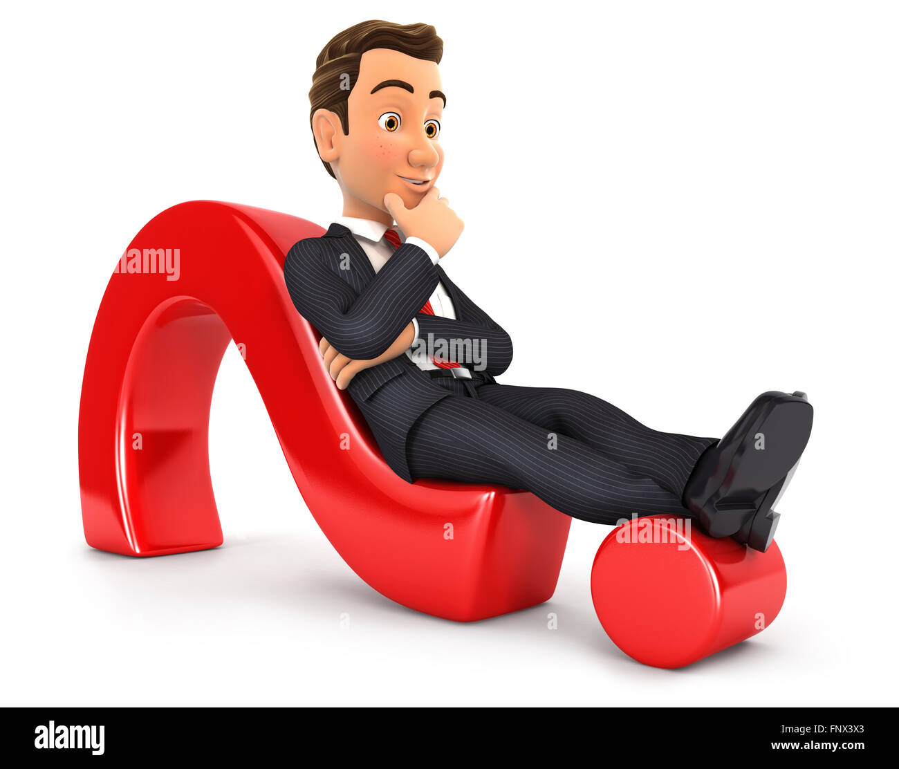 3d businessman lying on question mark, isolated white background Stock ...
