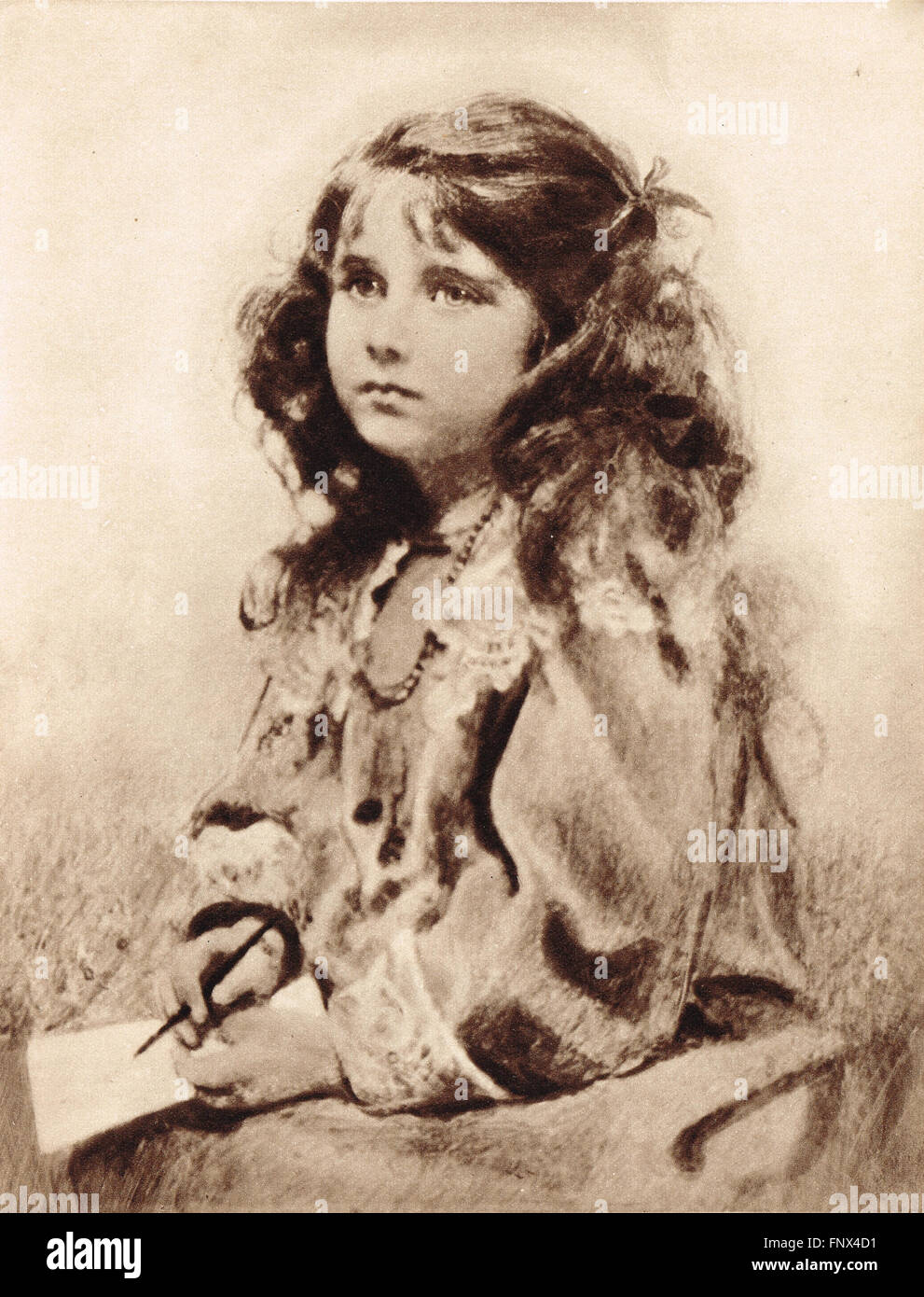 Elizabeth Bowes-Lyon The Queen Mother (1900-2002) as a young girl in 1906 Stock Photo