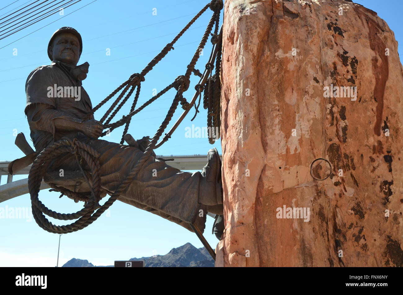 Statue commemorating the workers that built Hoover Dam Stock Photo