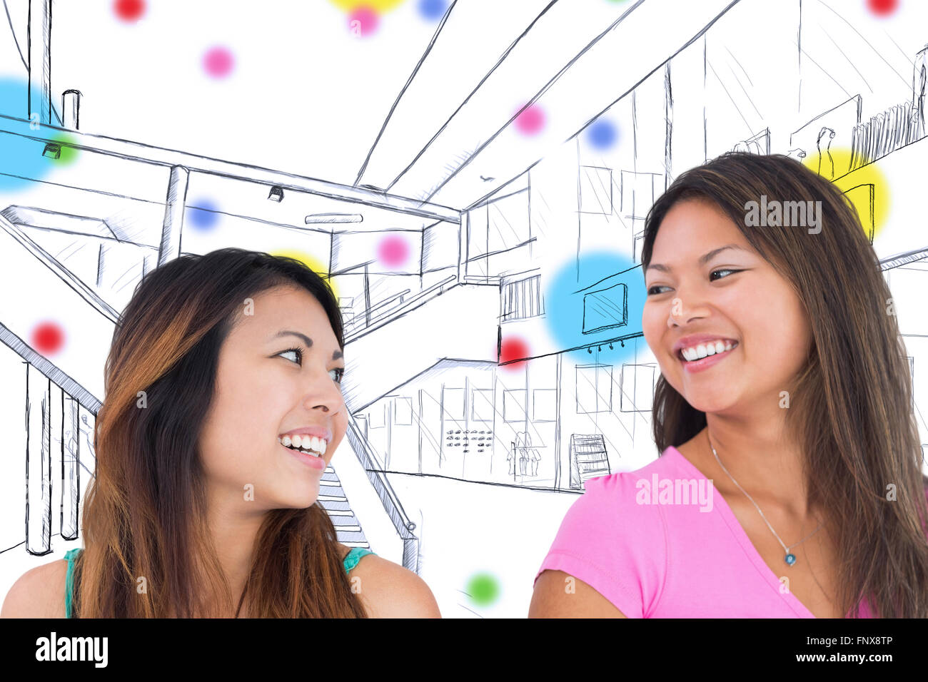Two women facing camera hi-res stock photography and images - Alamy