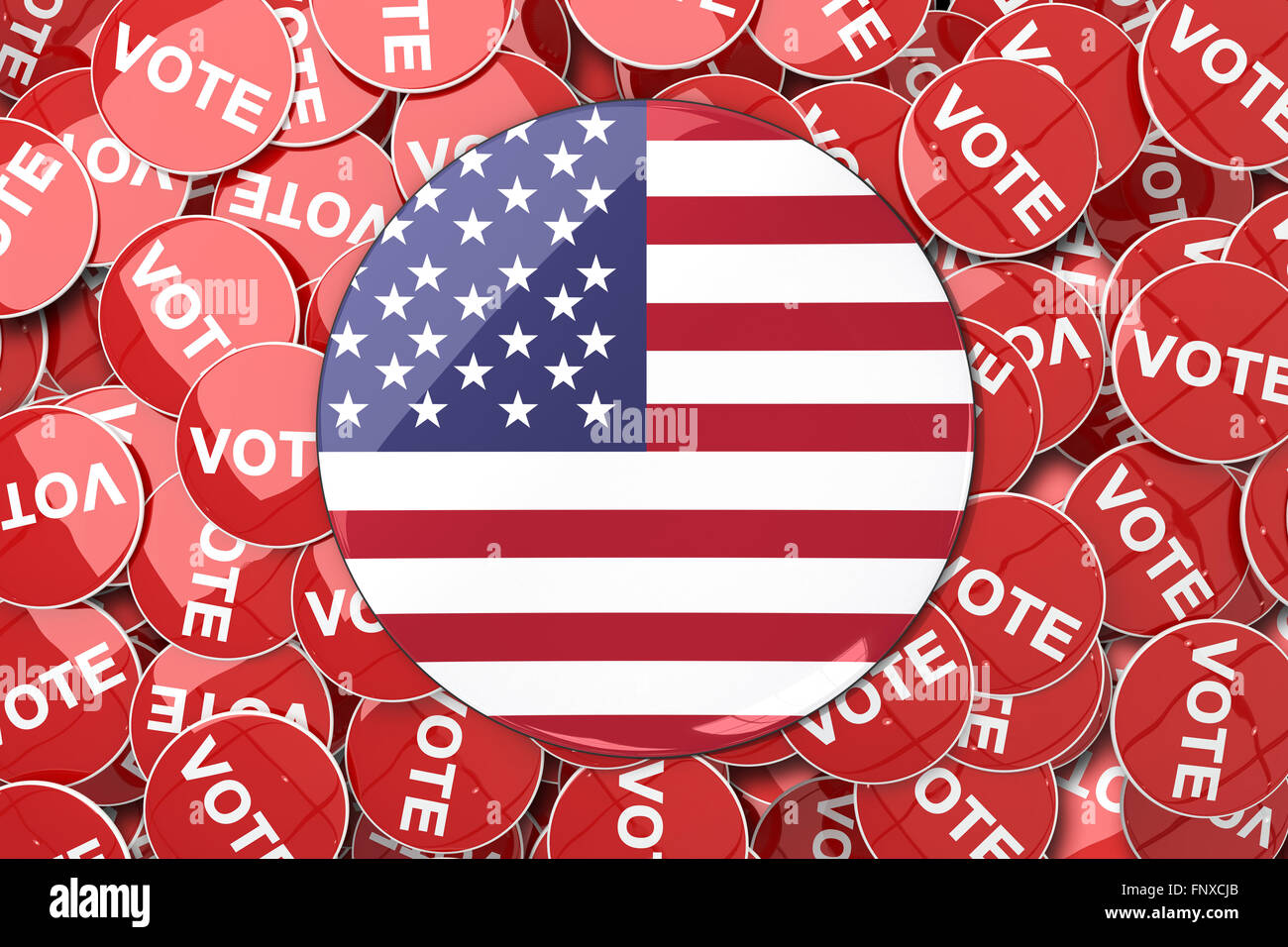 Composite image of american flag button Stock Photo