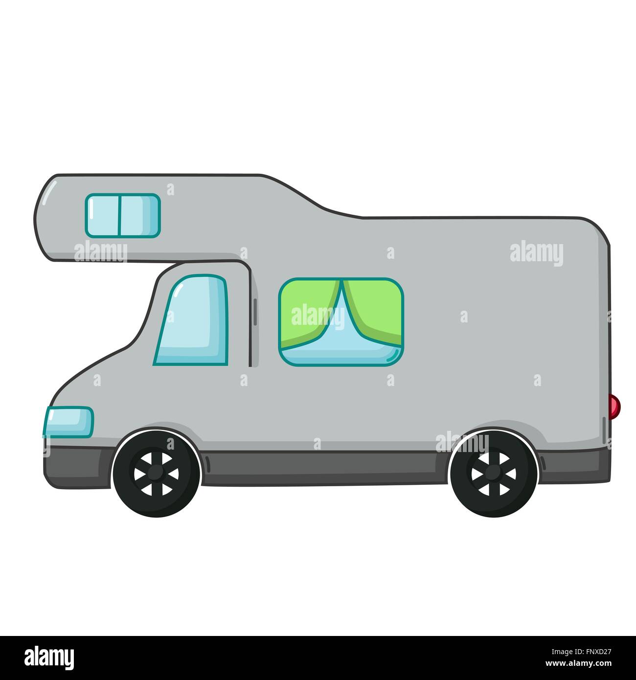 Urban transport icon in cartoon style isolated on white background. Motor home Stock Vector